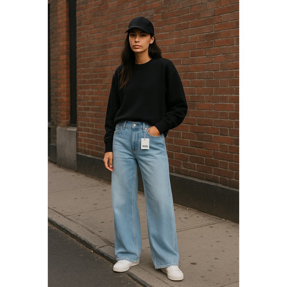 Pistola Jadyn Low-Slung Palazzo Jeans – Size 32 – New With Tags-Light Blue Wash